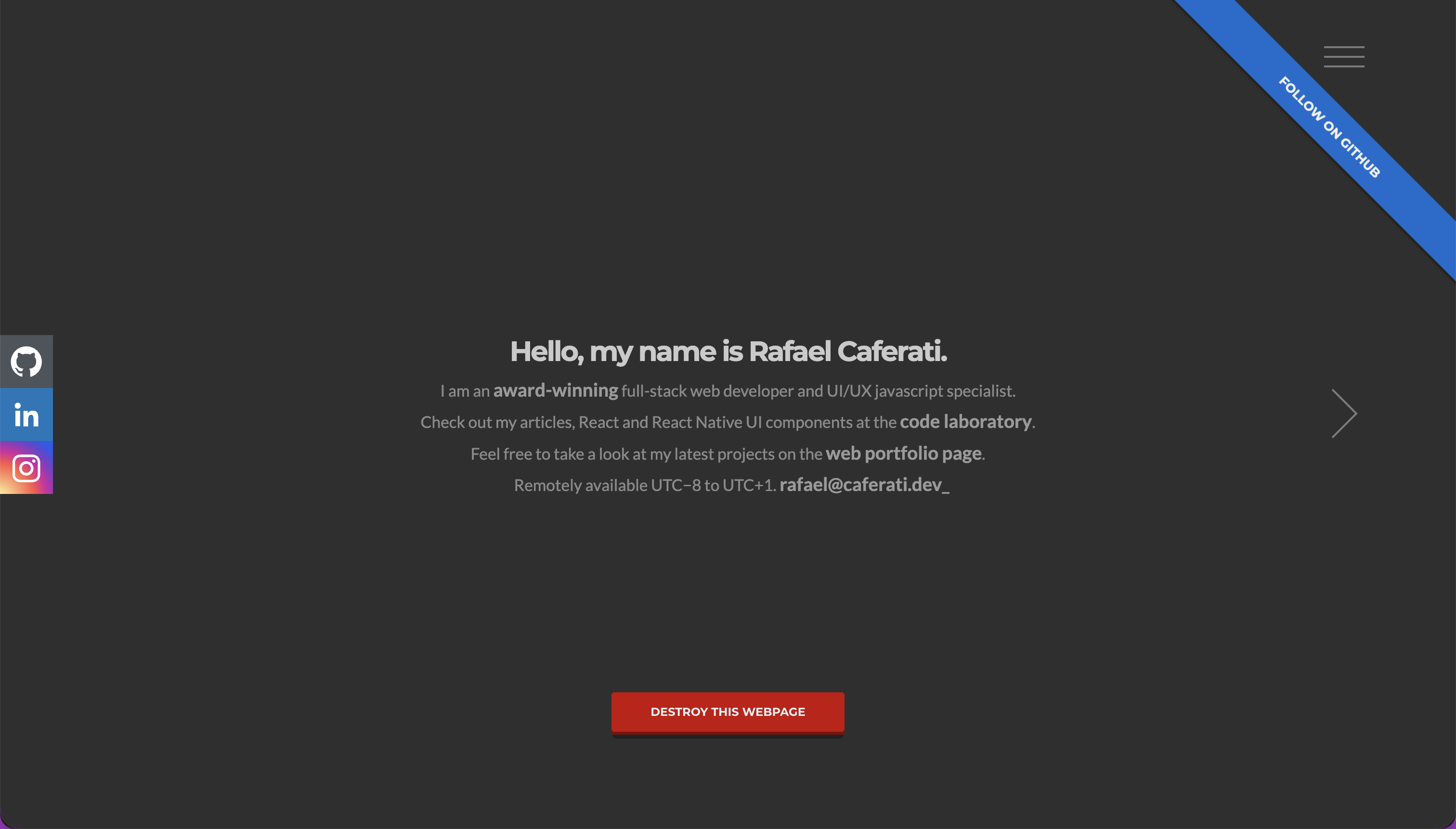 An Ancient, Awarded, Self-Reflexive Developer Portfolio